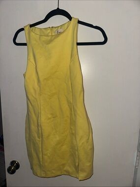 These Three Bright Yellow Sleeveless Mini Shift Dress